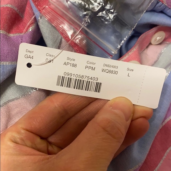 J.Crew metallic stripe shirt dress with belt large - Picture 4 of 4